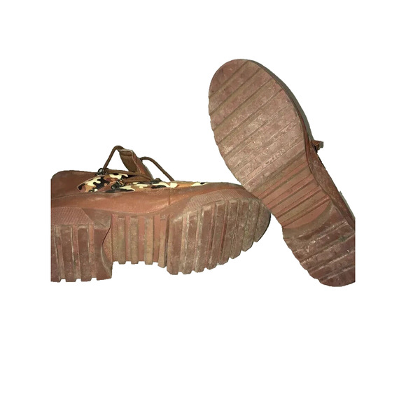 CAPE ROBBIN WOMEN'S NUNCA ROUND TOE LUG PLATFORM COMBAT BOOTS CAMO BROWN 10 - Picture 14 of 14